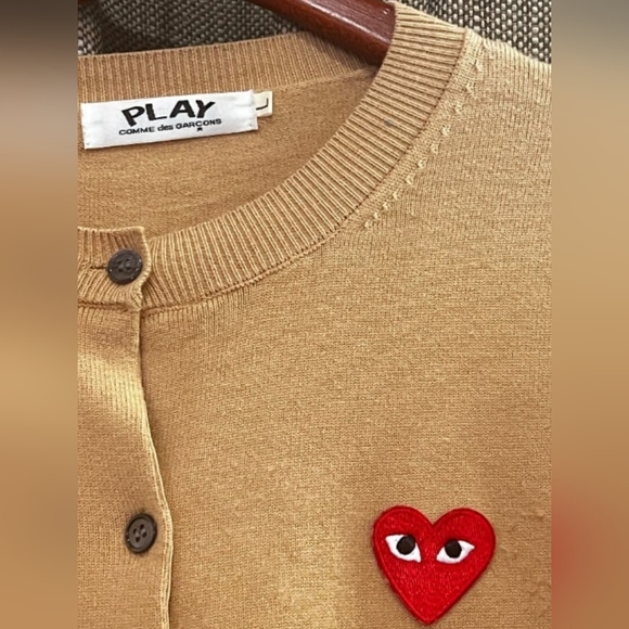 Comme des Garcons PLAY x Invader - Women's Cardigan (Brown) - Picture 2 of 4